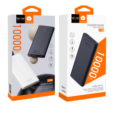Power Bank WUW-Y143 - 10000mAh, Dual USB, Type-C Input - Blanc — Accessoire · Smarty Paris 18e